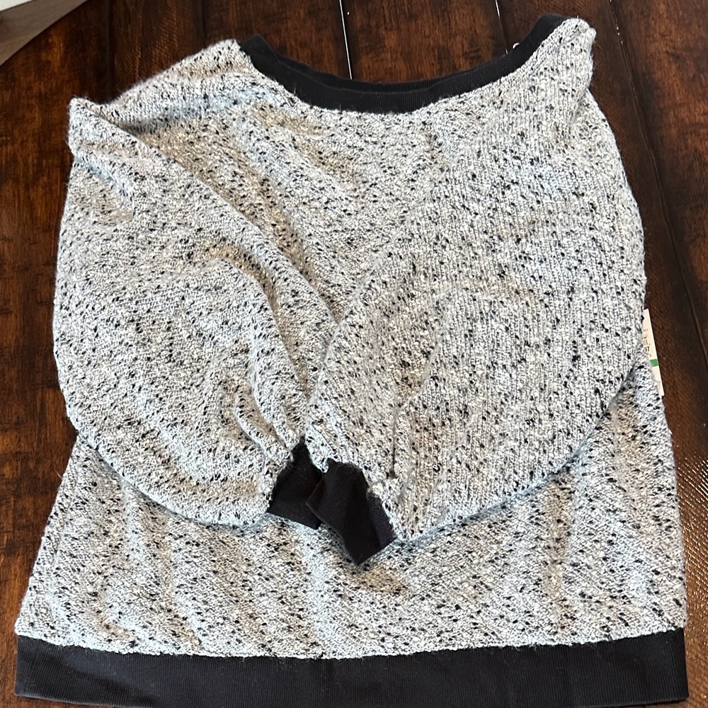 Black and Gray Textured Sweater